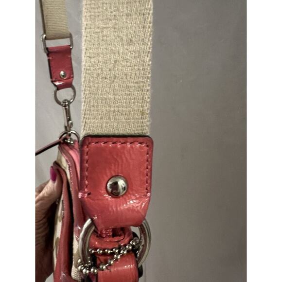 Coach Pink Tan Crossbody Bag Some Stains As Is 7.5 X9 - Picture 6 of 16